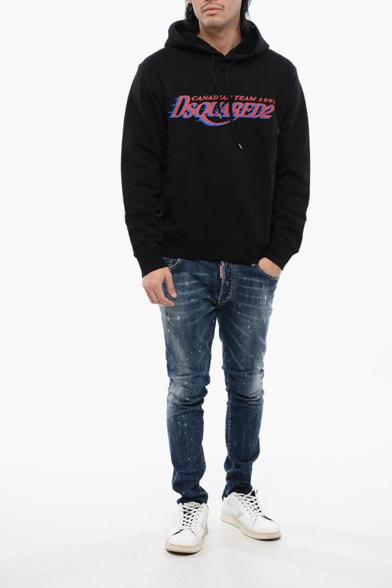  디스퀘어드2 후드 티셔츠 S74GU0782 D25004 900 Black - DSQUARED2