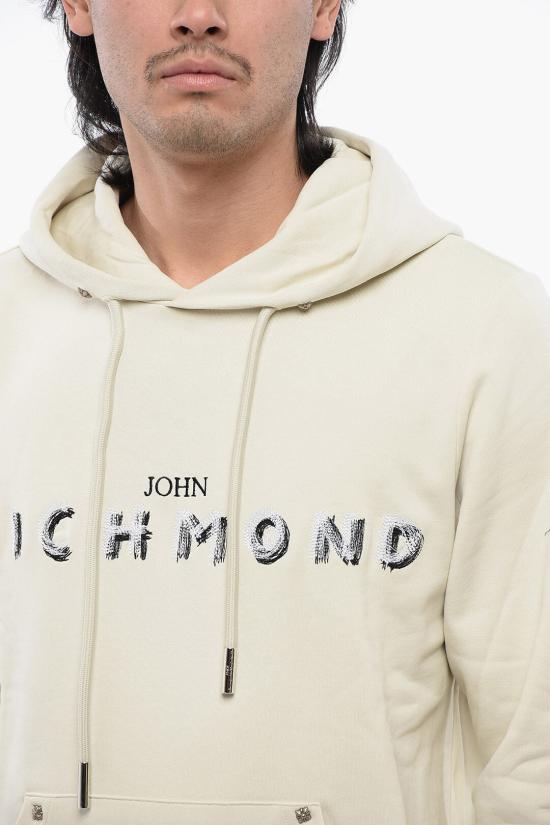  존 리치몬드 후드 티셔츠 RMP24015FEBONE WASHED Beige - JOHN RICHMOND