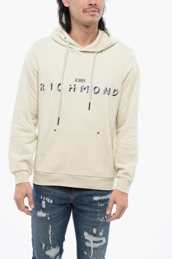  존 리치몬드 후드 티셔츠 RMP24015FEBONE WASHED Beige - JOHN RICHMOND