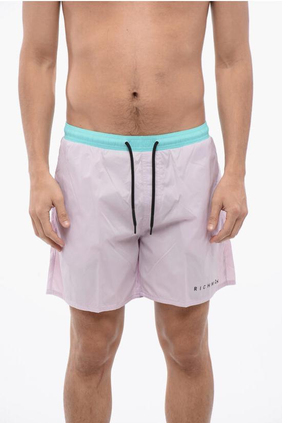  존 리치몬드 스윔팬츠 UMP24224COORCHID BLOOM Azzurro Rosa