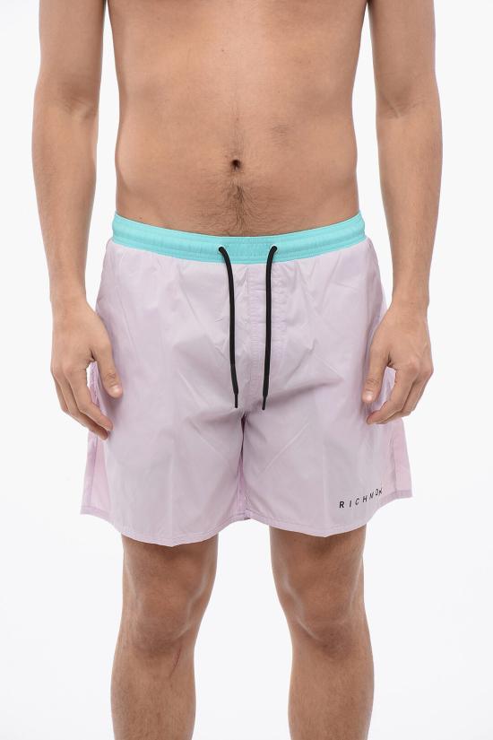  존 리치몬드 스윔팬츠 UMP24224COORCHID BLOOM Azzurro Rosa