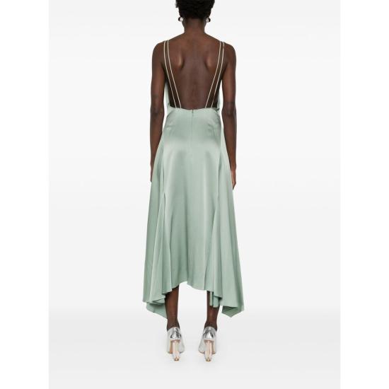 25SS 랑방 미디 원피스 RW DR0082 3421 P25 414 GREEN - LANVIN