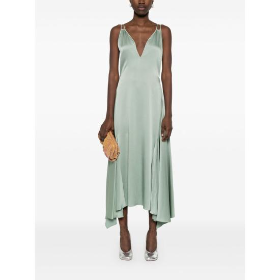 25SS 랑방 미디 원피스 RW DR0082 3421 P25 414 GREEN - LANVIN