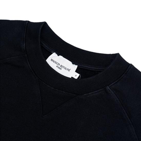  메종키츠네 칠렉스 폭스 패치 클래식 크루넥 스웨트셔츠 GU00342KM0002P199 BLACK DOM - MAISON KITSUNE