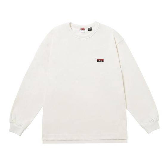  난가 긴팔 티셔츠 ECO HYBRID BOX LOGO EMBROIDERY L WHITE DOM