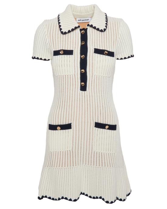  셀프 포트레이트 숏 원피스 PF24136SCCREAM DOM