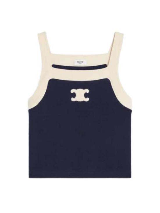  셀린느 민소매 티셔츠 X37NA05907JD DARK NAVY CREAM DOM