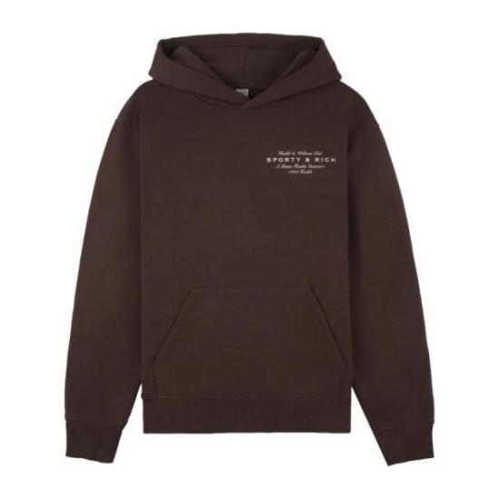  스포티앤리치 후드 티셔츠 WS066S410HC CHOCOLATE CREAM DOM