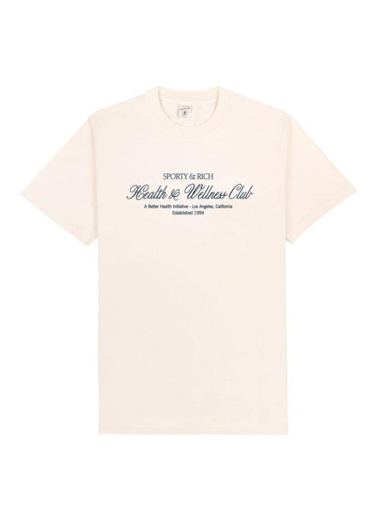  스포티앤리치 반팔 티셔츠 TO042S412HC CREAM NAVY DOM