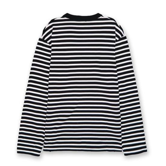  메종키츠네 긴팔 티셔츠 FU00115KJ0044 BKWH BLACK WHITE DOM