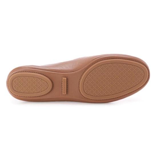  토리버치 미니 트래블 가죽 발레리나 슈즈 50393232 BROWN DOM - TORY BURCH