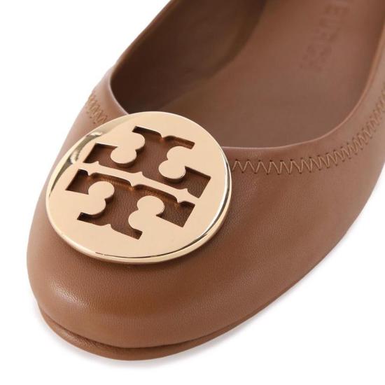  토리버치 미니 트래블 가죽 발레리나 슈즈 50393232 BROWN DOM - TORY BURCH