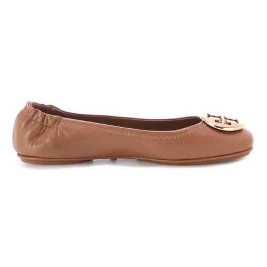  토리버치 미니 트래블 가죽 발레리나 슈즈 50393232 BROWN DOM - TORY BURCH
