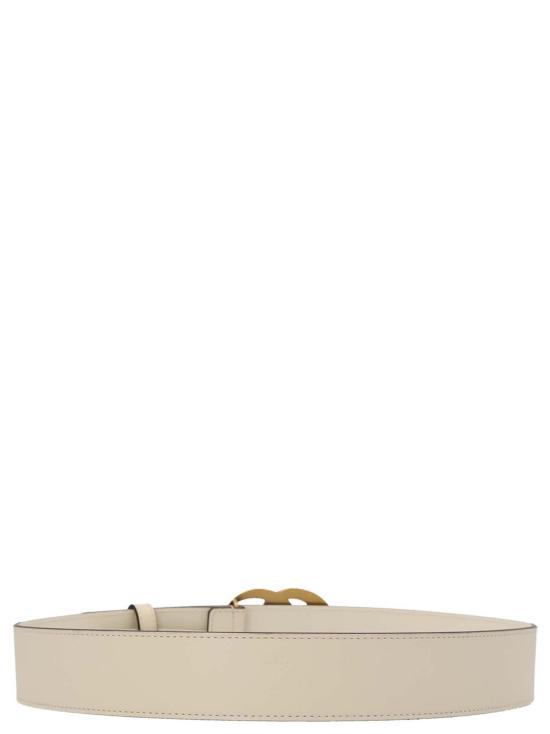  구찌 레더 벨트 더블 G 버클 400593AP00T9022 WHITE DOM - GUCCI