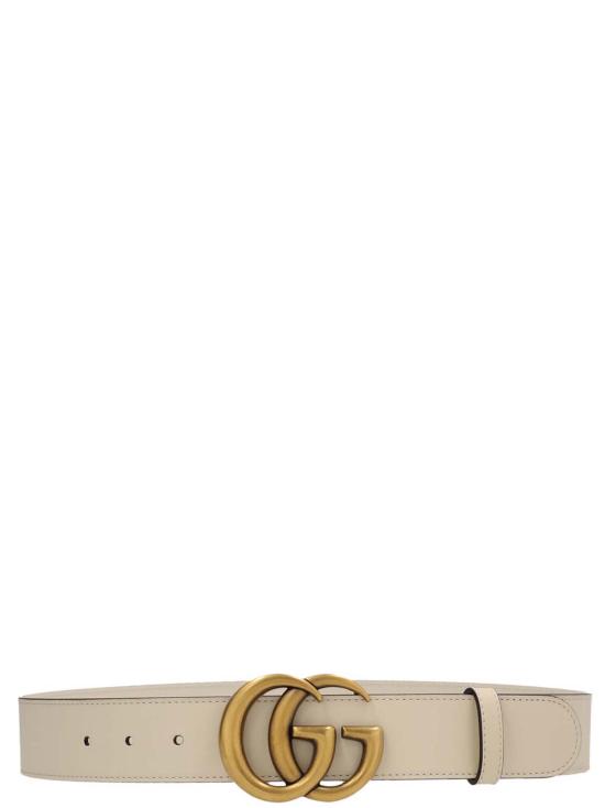  구찌 레더 벨트 더블 G 버클 400593AP00T9022 WHITE DOM