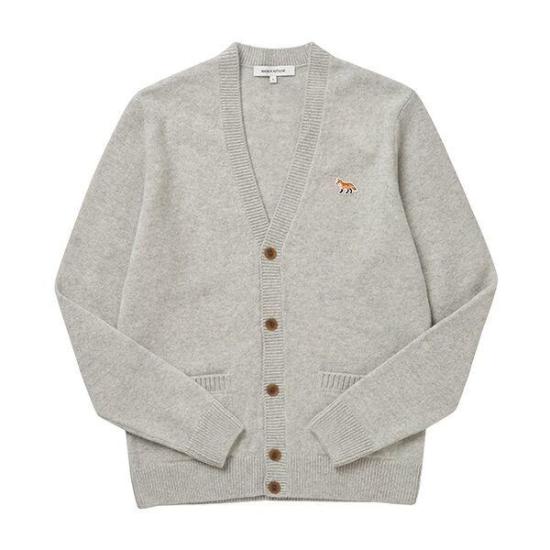  메종키츠네 가디건 LM00507KT1006 H120 LIGHT GREY MELANGE DOM