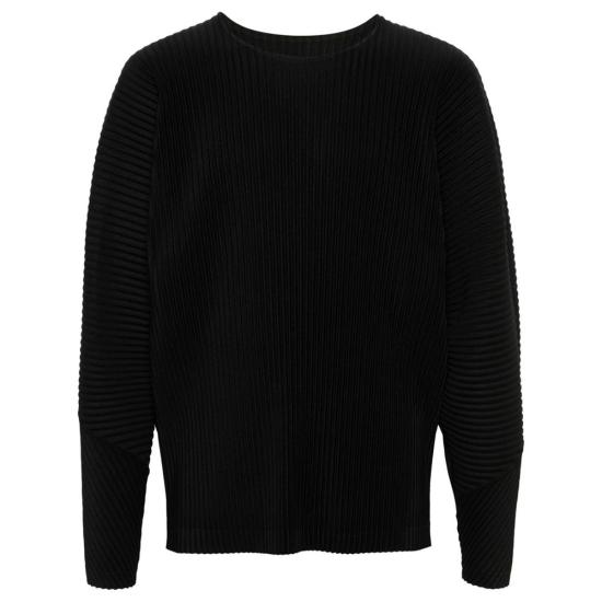  옴므 플리세 이세이 미야케 긴팔 티셔츠 HP46JK10315 BLACK DOM