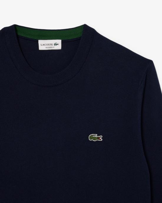 25FW 라코스테 크루넥 스웨터 AH1985166 NAVY BLUE DOM - LACOSTE