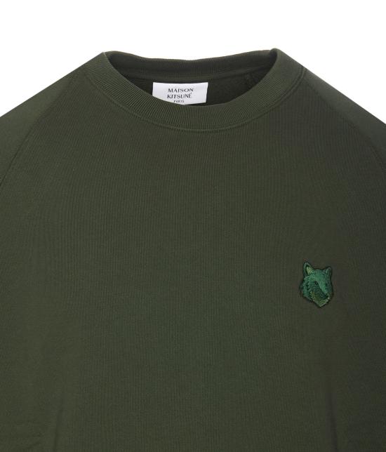  메종키츠네 볼드 폭스 헤드 패치 오버사이즈 스웨트셔츠 MM00304KM0001 P391 RANGER GREEN DOM - MAISON KITSUNE
