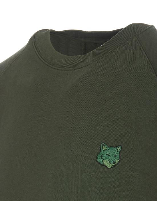  메종키츠네 볼드 폭스 헤드 패치 오버사이즈 스웨트셔츠 MM00304KM0001 P391 RANGER GREEN DOM - MAISON KITSUNE