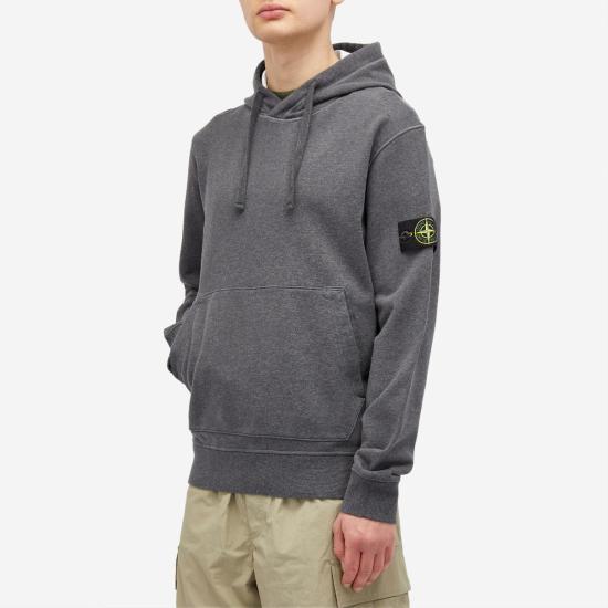  스톤 아일랜드 후드 티셔츠 811564151V0M67 DARK GREY MELANGE DOM - STONE ISLAND