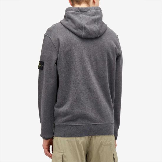  스톤 아일랜드 후드 티셔츠 811564151V0M67 DARK GREY MELANGE DOM - STONE ISLAND