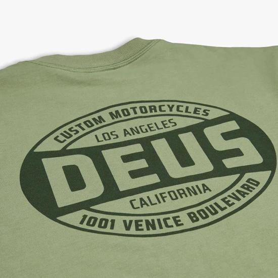  데우스 반팔 티셔츠 DMP241311AOGR OIL GREEN DOM - DEUS