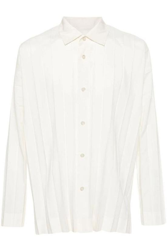  옴므 플리세 이세이 미야케 긴팔 셔츠 HP46FJ34001 WHITE DOM