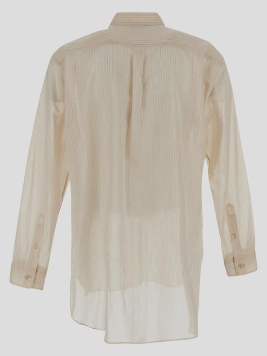  오라리 긴팔 셔츠 A24SS01OS LIGHT BEIGE STRIPE DOM - AURALEE