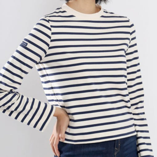  세인트제임스 긴팔 티셔츠 1918 50 ECRU MARINE DOM