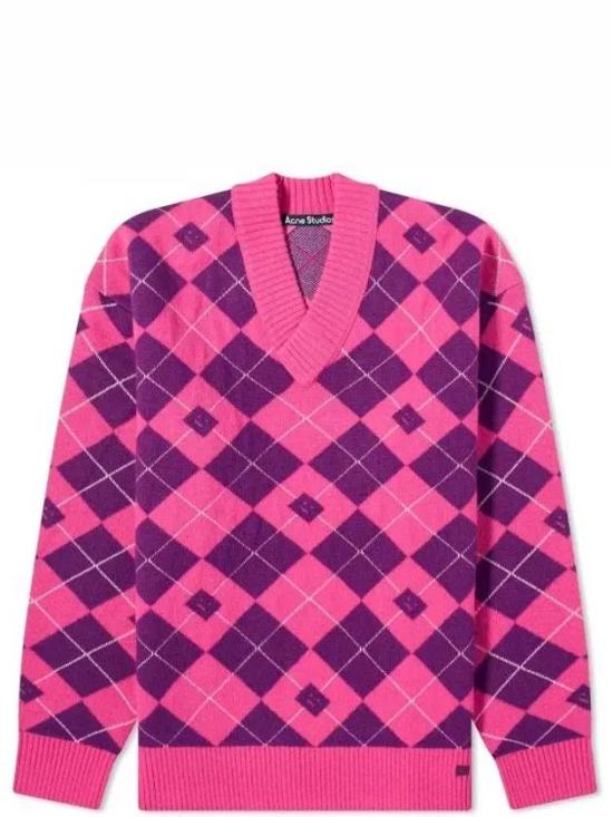  아크네 스튜디오 스웨터 C60086DKC BRIGHT PINK MID PURPLE DOM