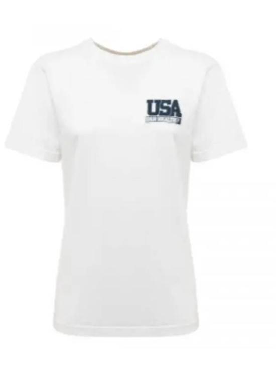  스포티앤리치 반팔 티셔츠 TS883 WHITE NAVY DOM