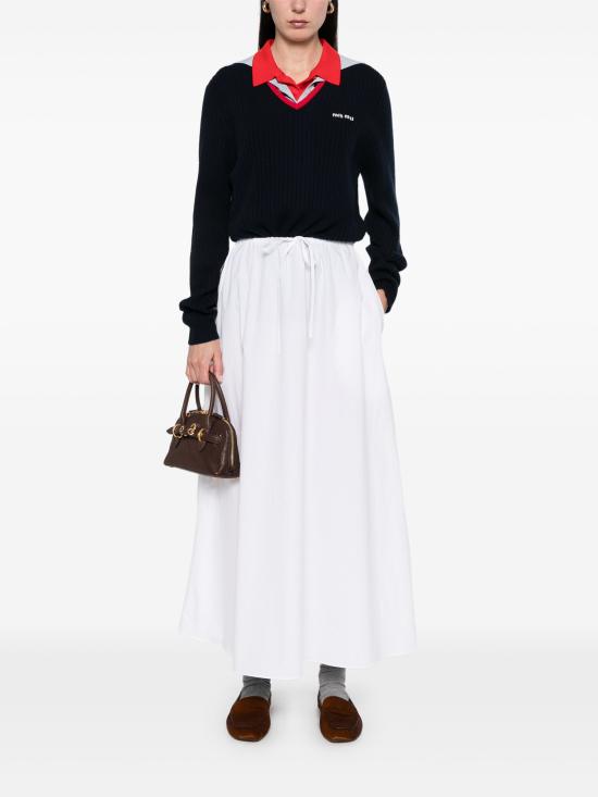 25SS 미우미우 긴팔 티셔츠 MMLA33SOOO1580 F059F BLU ROSSO - MIU MIU