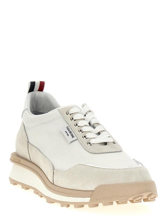 26FW 톰브라운 테크 나일론 알룸나이 트레이너 MFD271B F0488 107 WHITE DOM - THOM BROWNE