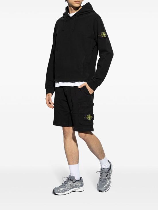  스톤 아일랜드 후드 티셔츠 811560820V0029 BLACK DOM - STONE ISLAND