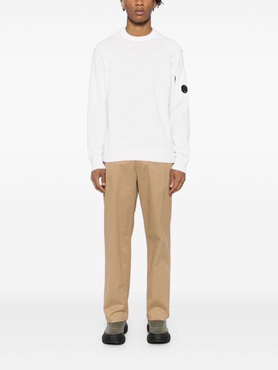  씨피 컴퍼니 램스울 GRS 크루넥 니트  17CMKN047A110149A103 GAUZE WHITE DOM - C.P. COMPANY