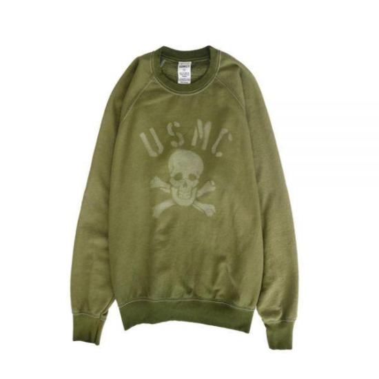  와일드 동키 긴팔 티셔츠 FR SKULL FADED ARMY GREEN DOM