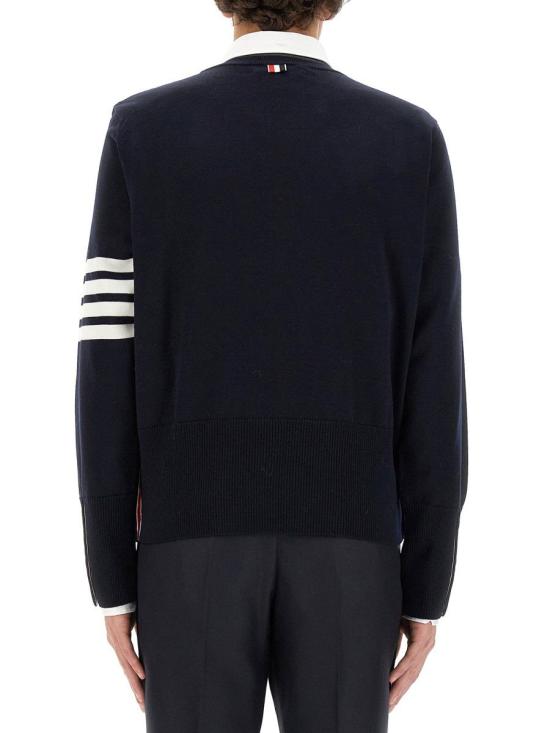 26SS 톰브라운 메리노 헥터 사선 크루넥 풀오버 MKA486AY1002415 NAVY DOM - THOM BROWNE