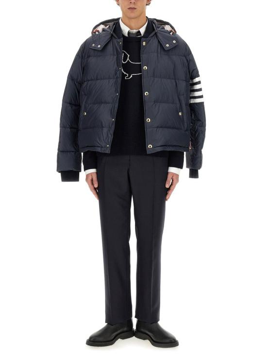 26SS 톰브라운 메리노 헥터 사선 크루넥 풀오버 MKA486AY1002415 NAVY DOM - THOM BROWNE