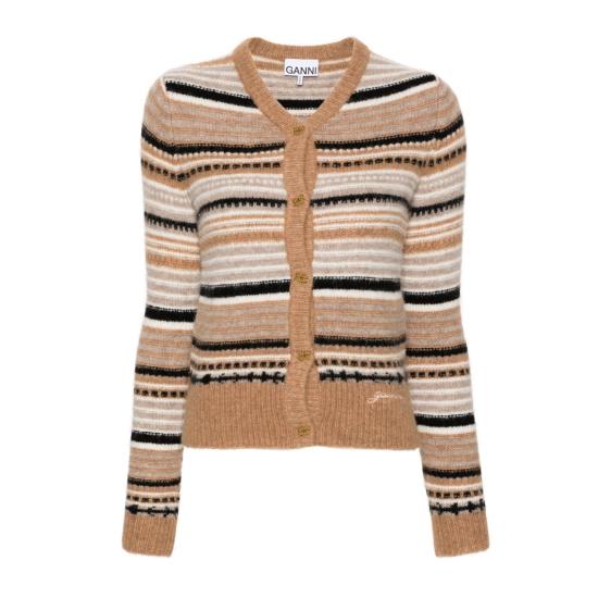  가니 스트라이프 소프트 울 가디건   K2235177 TIGERS EYE DOM