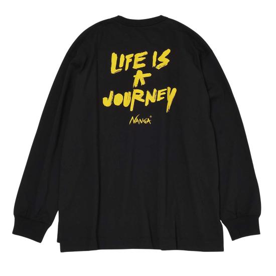  난가 긴팔 티셔츠 ECO HYBRID LIFE IS A JOURNEY L BLACK DOM - NANGA