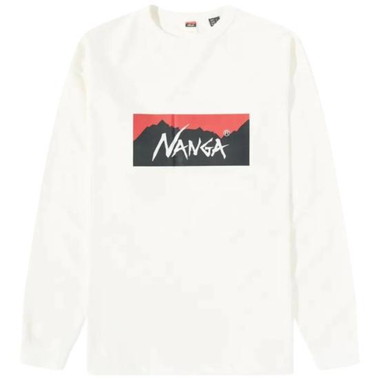  난가 긴팔 티셔츠 ECO HYBRID BOX LOGO L WHITE DOM