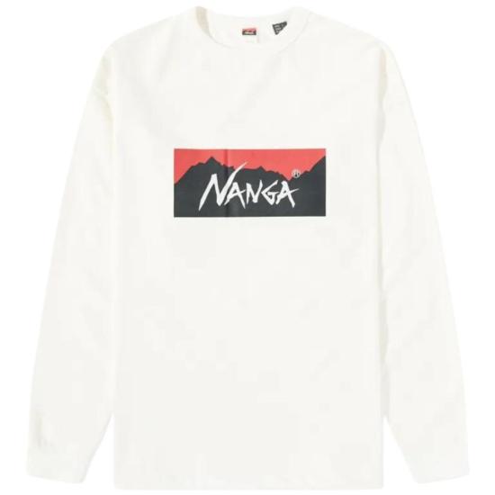  난가 긴팔 티셔츠 ECO HYBRID BOX LOGO L WHITE DOM