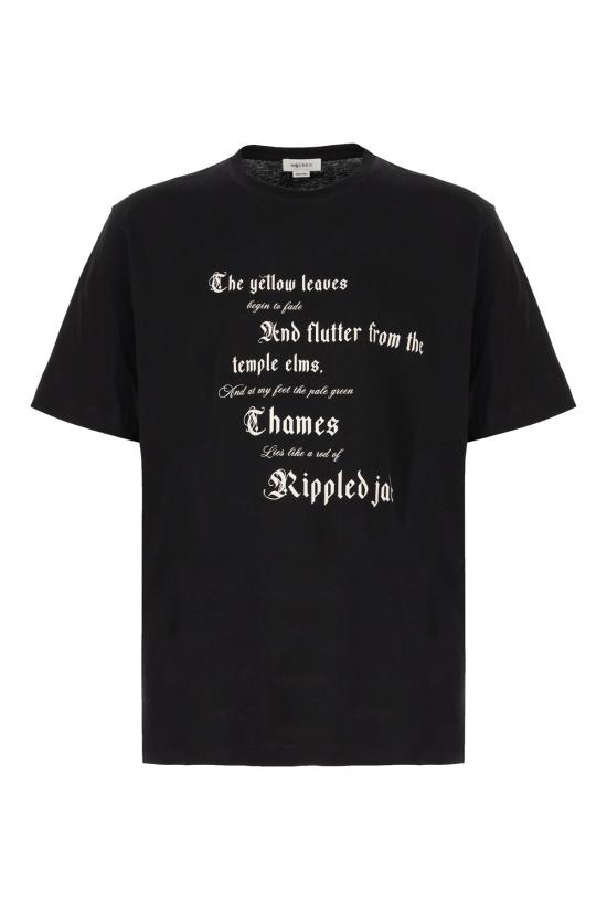 25SS 알렉산더 맥퀸 반팔 티셔츠 815069QTAC7 0526 BLACK IVORY