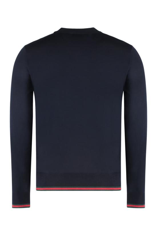 25SS 구찌 GG 로고 울 자카드 니트 814531XKEJ1 4060 BLUE - GUCCI