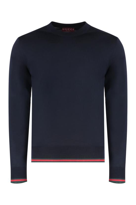 25SS 구찌 GG 로고 울 자카드 니트 814531XKEJ1 4060 BLUE