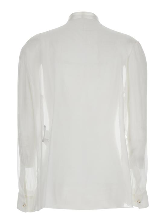 25SS 돌체앤가바나 쉬폰 보우 셔츠 F5T27TFU1ATW0800 White - DOLCE & GABBANA