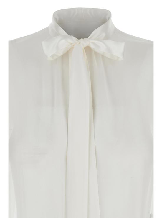 25SS 돌체앤가바나 쉬폰 보우 셔츠 F5T27TFU1ATW0800 White - DOLCE & GABBANA