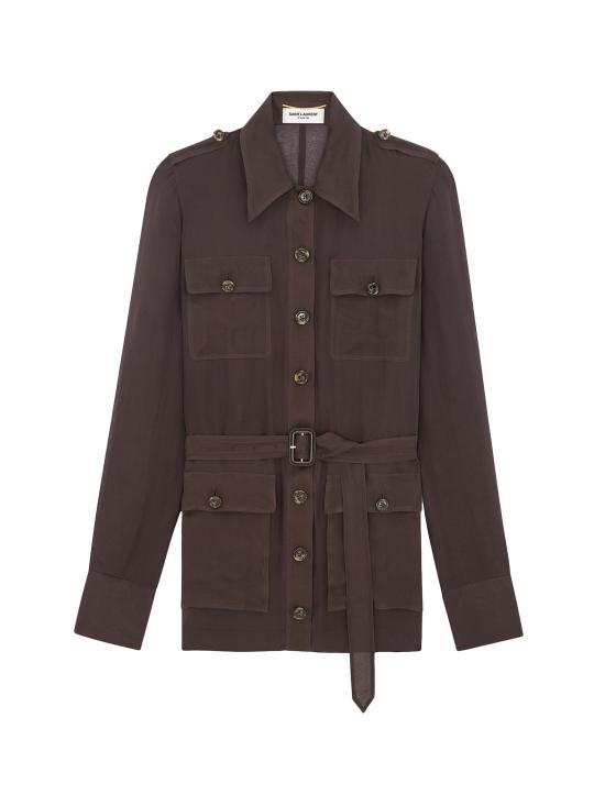  생로랑 숏 원피스 778923Y065W 2178 Brown