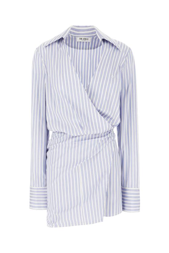 25SS 디 아티코 숏 원피스 250WCA00394CCC051AA 870 WHITE NAVY BLUE